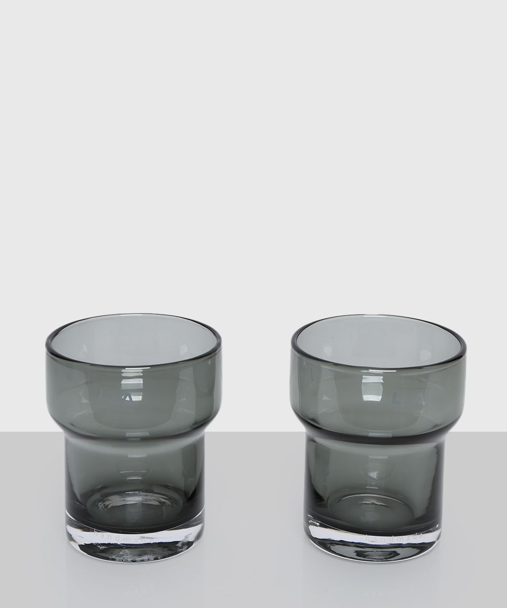 Cocktail glass set in grey