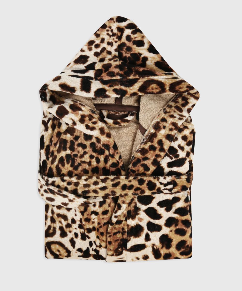 Robe in leopard print