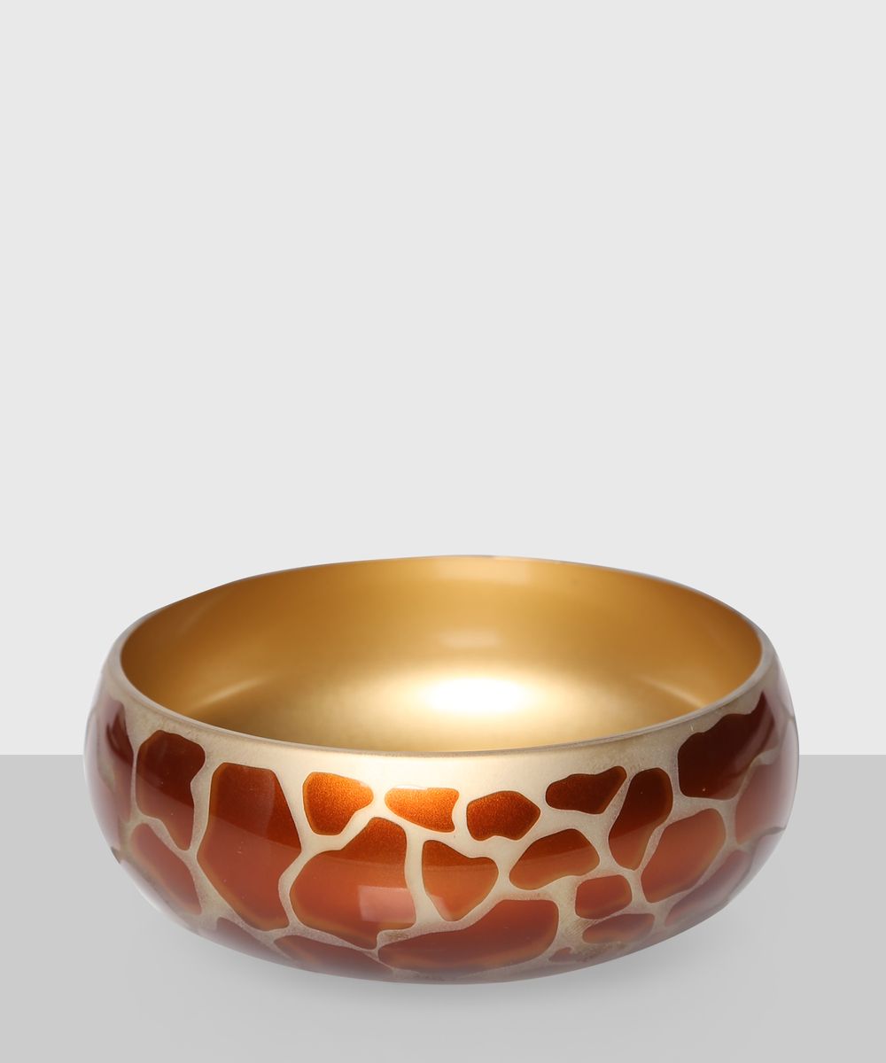 "Giraffe" print bowl in orange