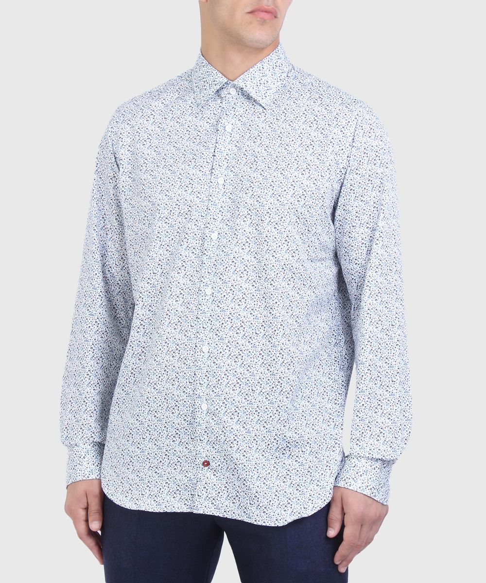 Print shirt in white and blue