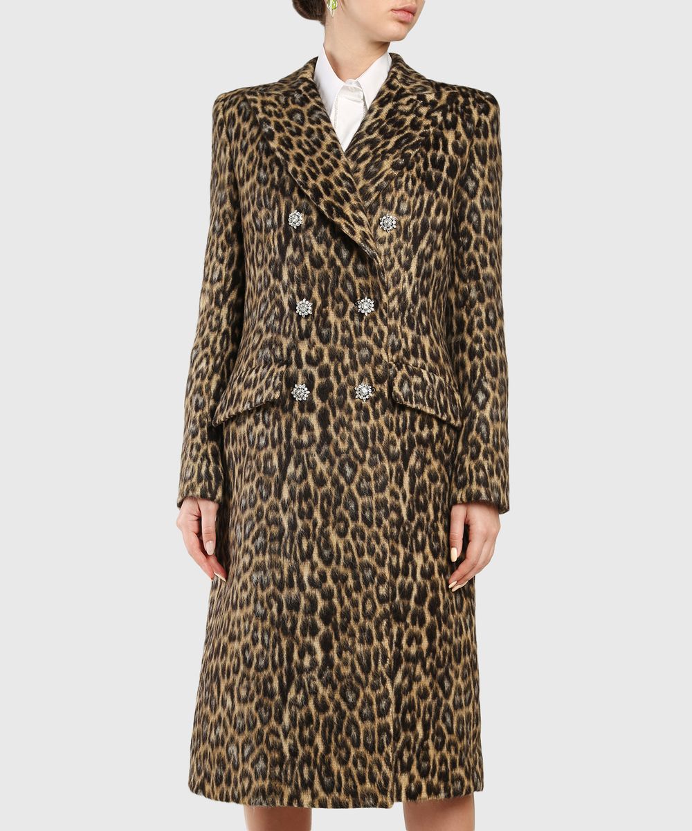 Alexandre Vauthier leopard print trench coat - Brown