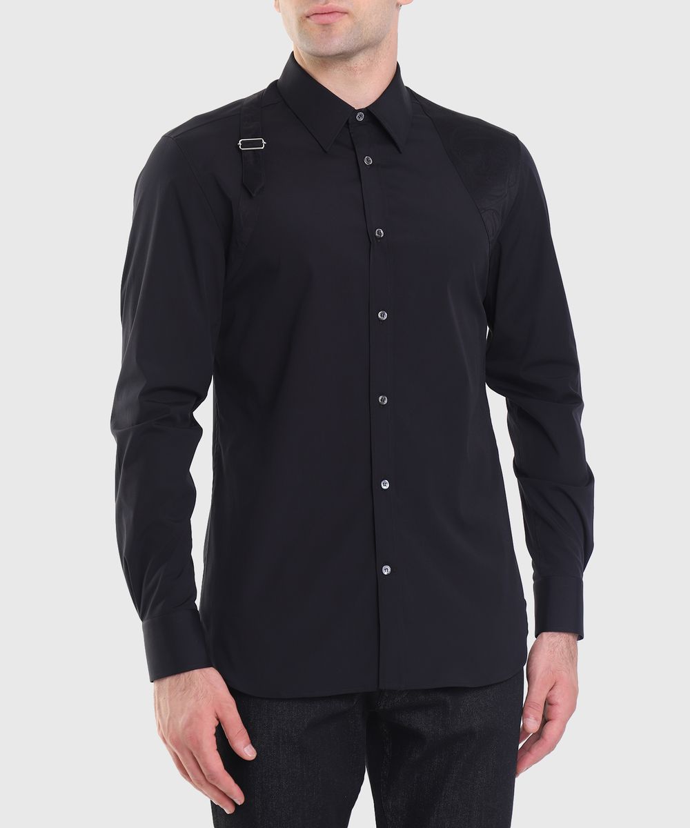 Black shirt with strap detail