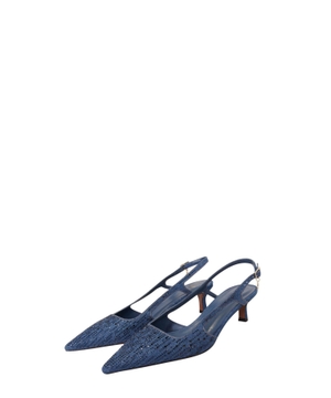 Slingback pump in rhinestone denim