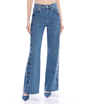 Jeans with crystal embroidery