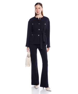 Belted tweed jacket