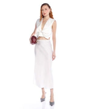 Satin midi ətək