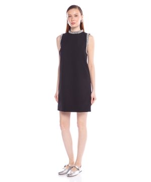 Short dress with rhinestone details