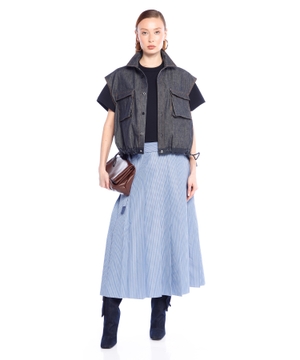 Dress with pleated skirt