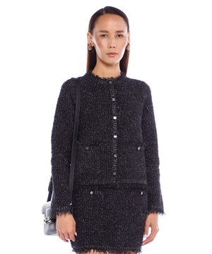Lamé woven cardigan