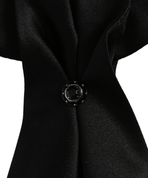 Düymə detallı satin qalstuk