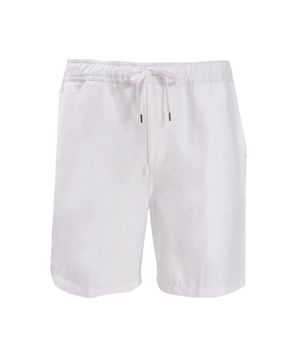 Elastic waist linen shorts