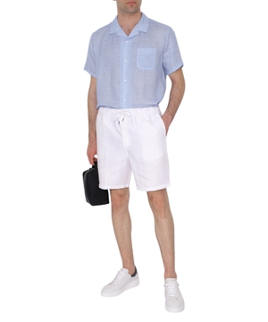 Elastic waist linen shorts