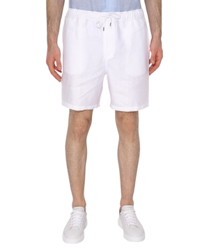 Elastic waist linen shorts