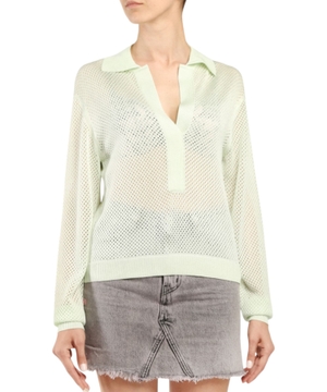 Yaşıl rəngli V-kəsim yaxalı torşəkilli pullover