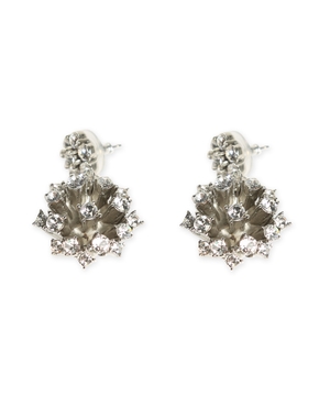 Crystal-embellished earrings in silver