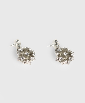 Crystal-embellished earrings in silver