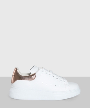 Leather sneakers with gold-tone detail