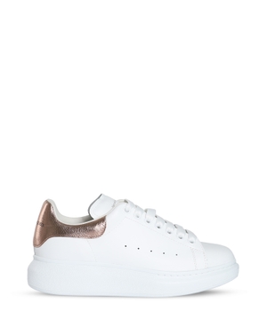 Leather sneakers with gold-tone detail