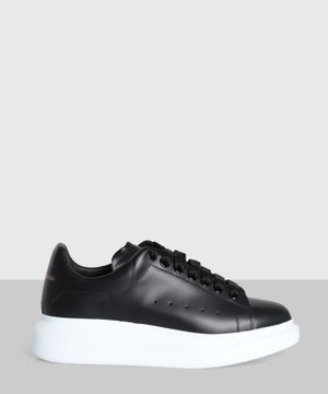 Black leather sneakers