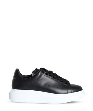 Black leather sneakers