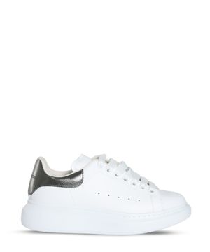 Leather sneakers with silver-tone detail