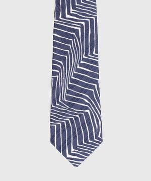 Сине-белый шелковый галстук
