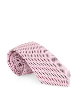 Светло-розовый галстук с микрогеометрическим принтом