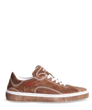 Brown lace-up sneakers