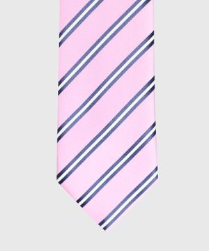 Розовый галстук с полосатым принтом