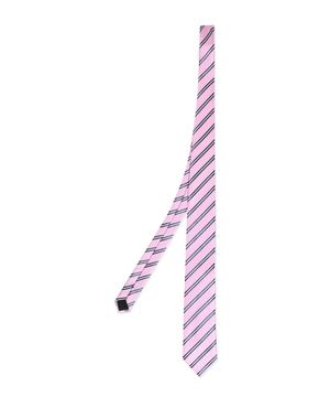 Pink tie with striped print