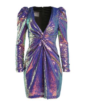 Sequin details mini dress in purple