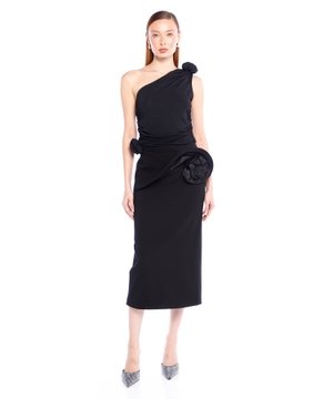 Floral applique midi skirt