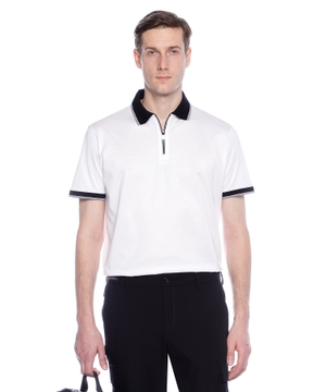 Polo with zip collar