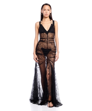 Maxi dress with lace