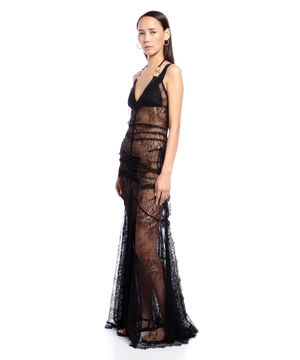 Maxi dress with lace