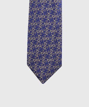 Синий галстук с узорами 