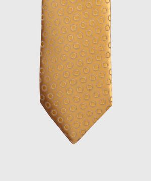 Желтый галстук с узорами
