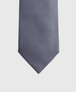 Plaid tie in grey