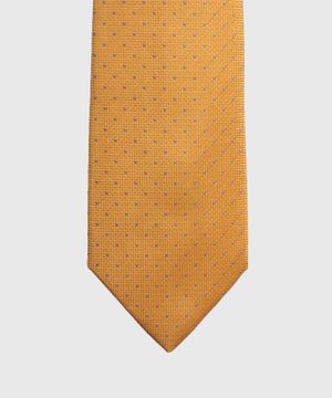 Оранжевый галстук в горошек