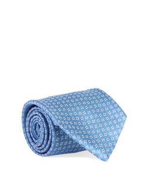 Plaid tie in blue