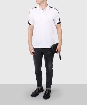 Short-sleeve polo shirt in white