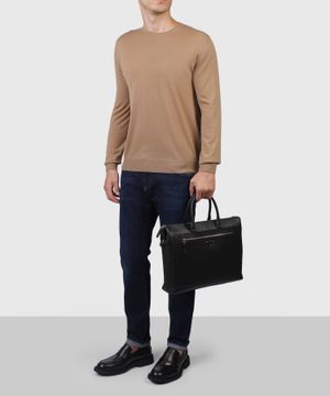 Round neck jumper in brown