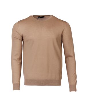 Round neck jumper in brown