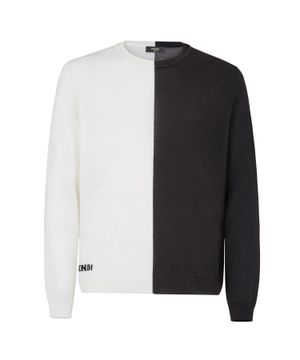 Stripe detail jumper in white and black