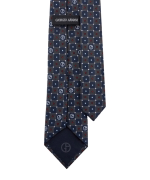 Printed silk tie