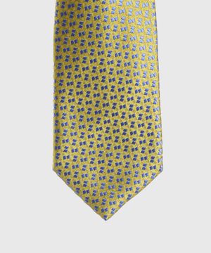 Yellow tie with pattern print