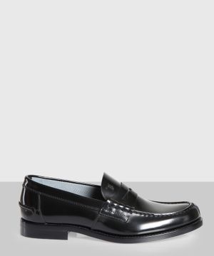 Patent leather effect loafers