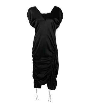 Asymmetric design dress in black