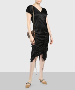 Asymmetric design dress in black