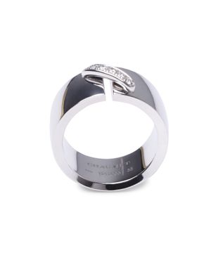 Platinum wedding band with diamond, 2,50 mm.